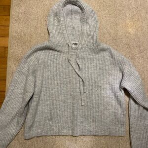 PINK Victoria's Secret Gray Ribbed Top Size Large